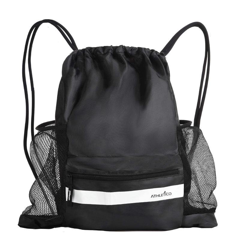 Athletico Drawstring Soccer Bag - Soccer Backpack For Boys or Girls Can Also Carry Basketball or Volleyball Black - BeesActive Australia