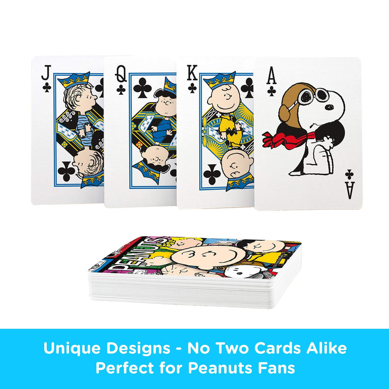 AQUARIUS Peanuts Playing Cards - Peanuts Cast Deck of Cards for Your Favorite Card Games - Officially Licensed Peanuts Merchandise & Collectibles - Poker Size with Linen Finish - BeesActive Australia