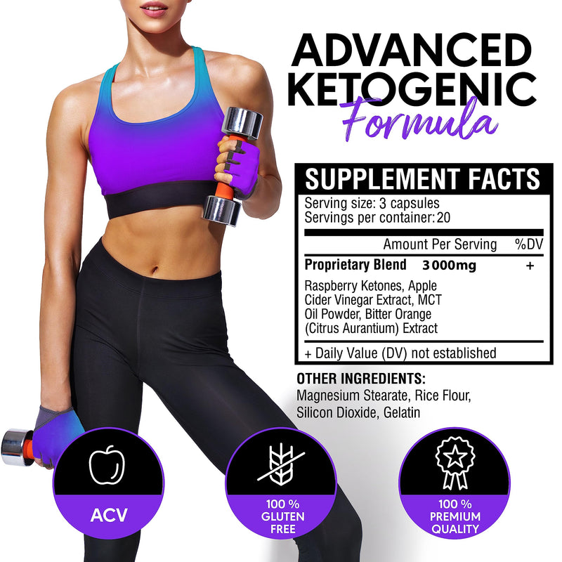 Complete Keto Pills - Keto Fast Exogenous Ketones Supplement for Improved Focus and Stamina - Advanced Weight Management, Energy, and Appetite Support - American Quality - 120 Capsules - Pack of 2 60 Capsules (Pack of 2) - BeesActive Australia