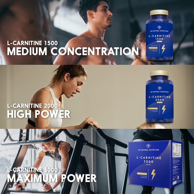 Natural L CARNITINE 1500mg. Fat Burner Pills Supplement. Improves Sports Performance, Weight Loss & Provides Energy Resistance. 120 Vegetable Capsules. UK Vegan Certified. N2 Natural Nutrition. - BeesActive Australia