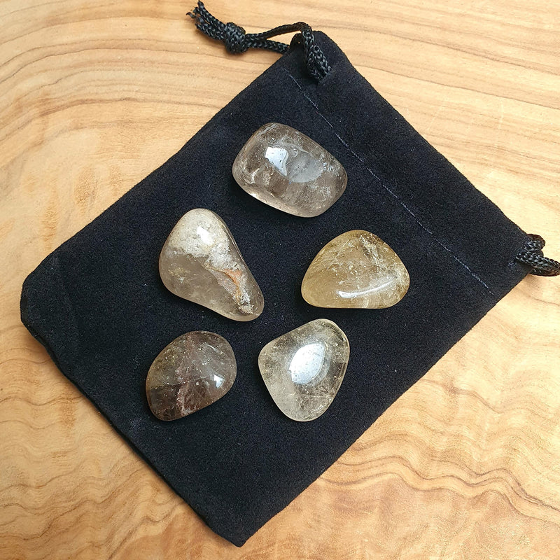 5 x Smoky Quartz Tumblestones | 15-20mm Polished Gemstone Crystals | Healing Crystals for Luck & Prosperity - BeesActive Australia