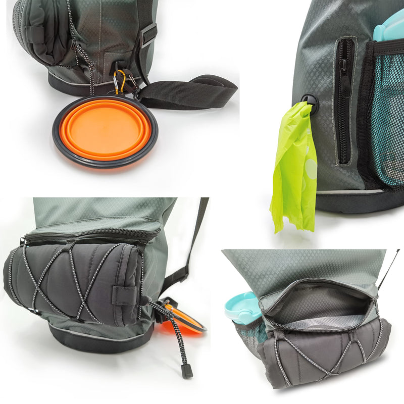 Beuniclo Waterproof Roll Top Pet Dog Food Travel Organizer Storage Bag Trash Bag Dispenser for Trips and Outdoor Camping Free 350ml Portable Folding Bowl, 30 Cups / 10 lbs Large Capacity grey - BeesActive Australia
