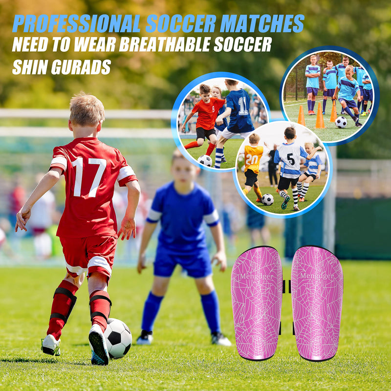 Shin Guards Soccer Youth Kids Boys Girls Toddler Shin Pads Child EVA Cushion Protection Reduce Shocks Injurie Calf Protective Gear Suitable for 4 5 6 7 8 9 10 11 12 Years Old Medium Pink - BeesActive Australia