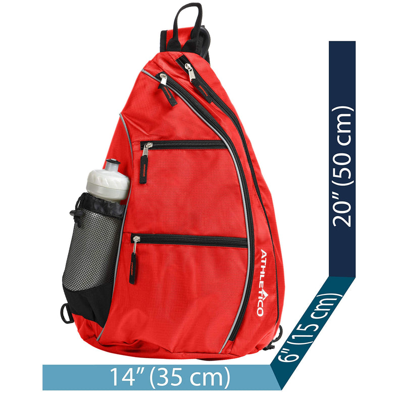 Athletico Sling Bag - Crossbody Backpack for Pickleball, Tennis, Racketball, and Travel for Men and Women (Red) - BeesActive Australia