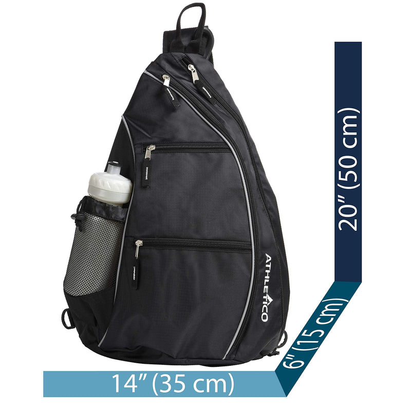 Athletico Sling Bag - Crossbody Backpack for Pickleball, Tennis, Racketball, and Travel for Men and Women (Black) - BeesActive Australia