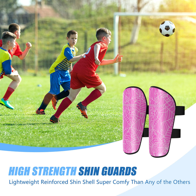 Shin Guards Soccer Youth Kids Boys Girls Toddler Shin Pads Child EVA Cushion Protection Reduce Shocks Injurie Calf Protective Gear Suitable for 4 5 6 7 8 9 10 11 12 Years Old Medium Pink - BeesActive Australia