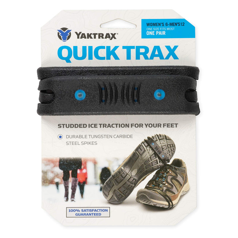 Yaktrax Quick Trax Studded Traction Shoe Bands (1 Pair), Black - BeesActive Australia