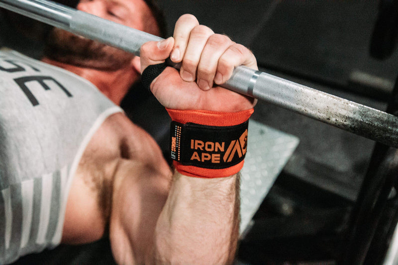 IRON APE Professional Grade Wrist Wraps, 12", 18", 24" & 34". New Versatile Twin Thumb Loop Design for Powerlifting, Weight Lifting, and Bodybuilding. Weightlifting Wrist Support for Men and Women 34" - BeesActive Australia