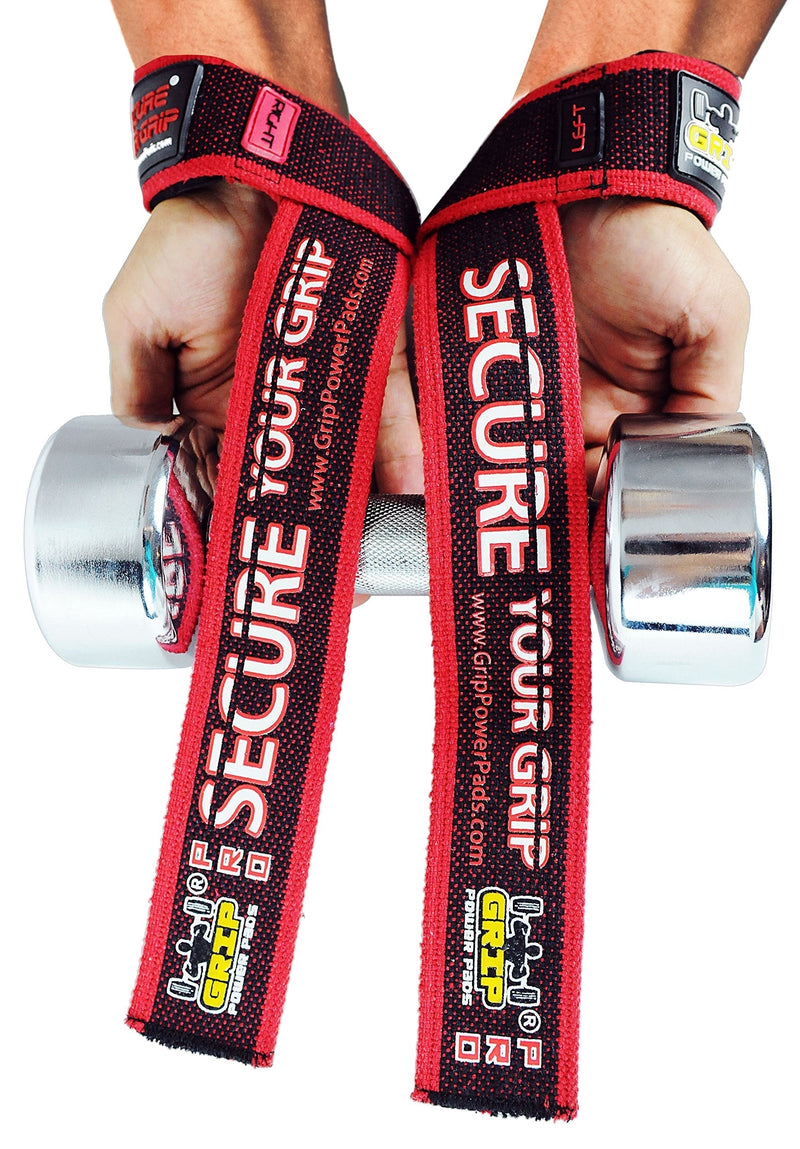 Grip Power Pads PRO Level Cotton Lifting Straps with Neoprene Wrist Pad Support & Silicone Grip Enhancement - Up to 24" Long Weightlifting Straps & 2" Wide for Maximum Support - BeesActive Australia