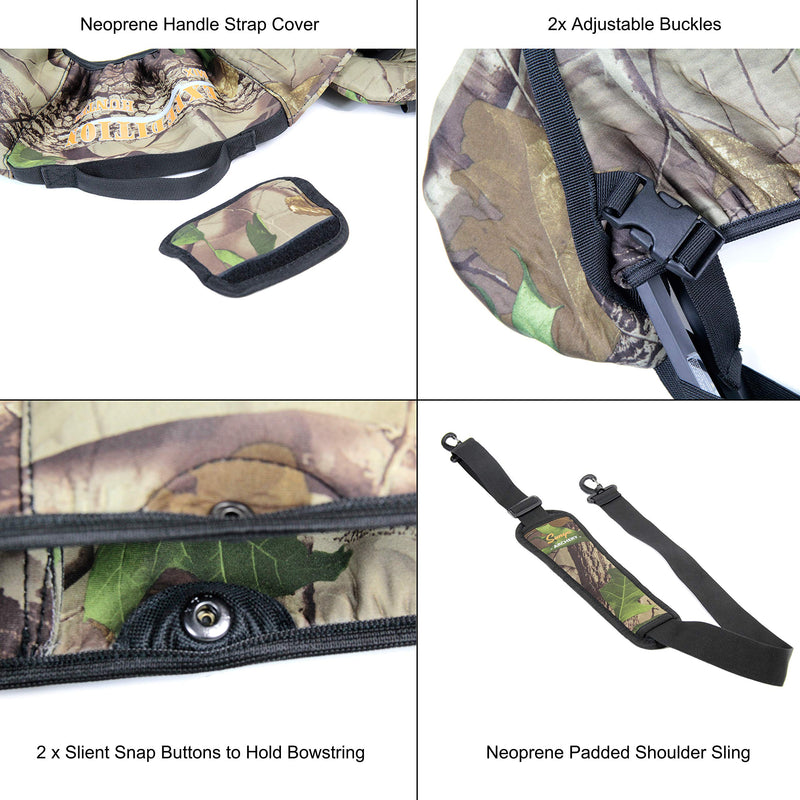 SUNYA Neoprene Compound Bow Sling, Silent Hunting or Fast Movement 2 Carrying Modes Switchable. Removable & Adjustable Shoulder Strap. Camouflage Fabric. - BeesActive Australia