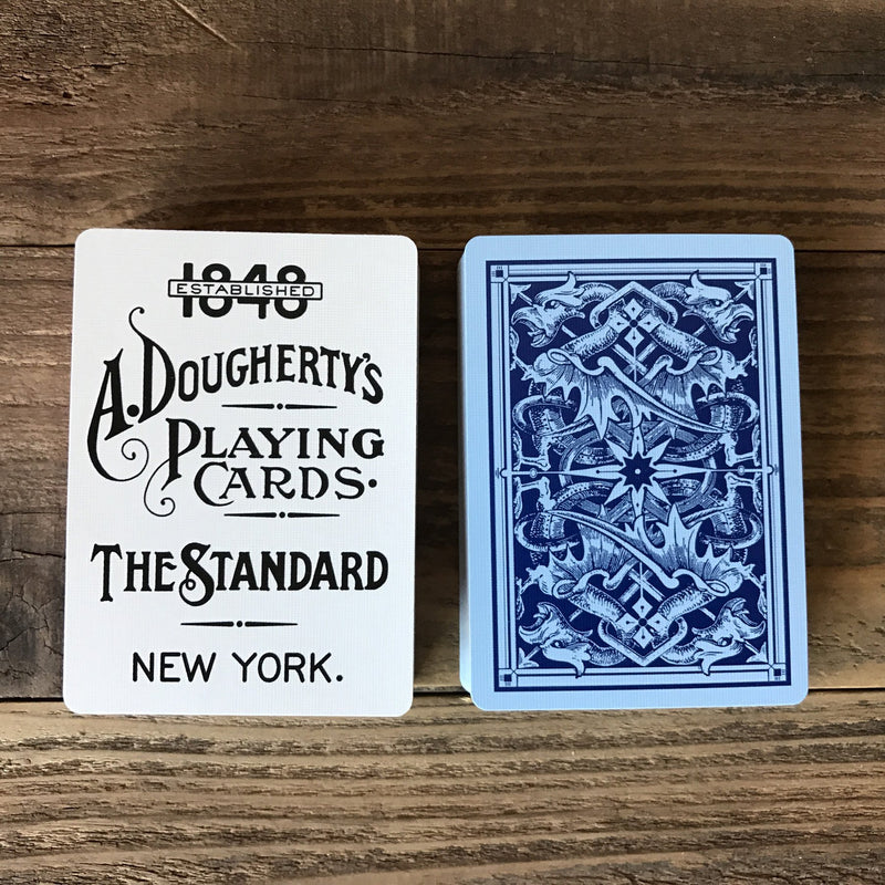 [AUSTRALIA] - A. Dougherty No.18 Triplicate Dragon Back Playing Card Restoration, Blue 