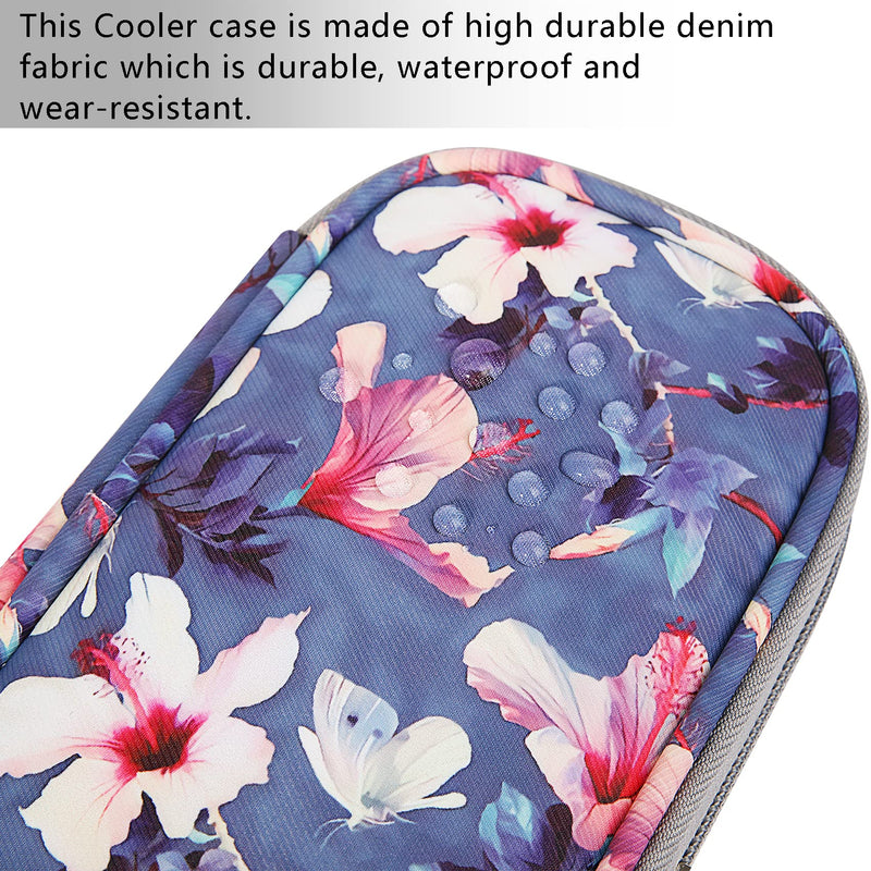 AYVANBER Insulin Cooler Travel Case Small Diabetic Medication Cooler Portable Cooling Bag with 2 Reusable Gel Ice Packs for Insulin Pens While Traveling and Other Diabetic Supplies (Begonia Flower) Begonia Flower - BeesActive Australia