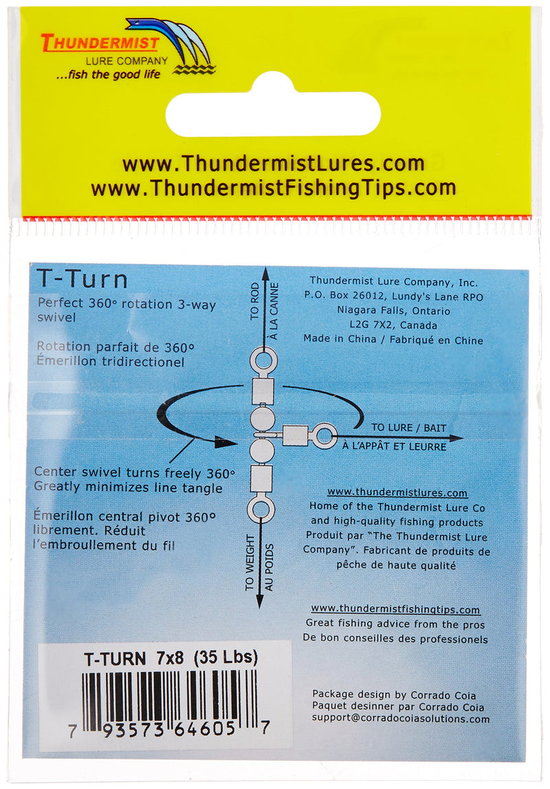 [AUSTRALIA] - Thundermist Lure Company T-Turn 3-Way Swivel Tangle Free Tackle Equipment Large 