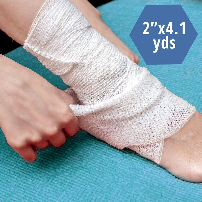 Medpride Conforming Stretch Gauze Bandages 12 Rolls 2'' x 4.1 Yards | Sterile Latex Free First Aid Pads | Wound Care Rolled Dressing Wrap | Medical Non-Adherent Mesh Bandages 2x147.6 Inch (Pack of 12) - BeesActive Australia