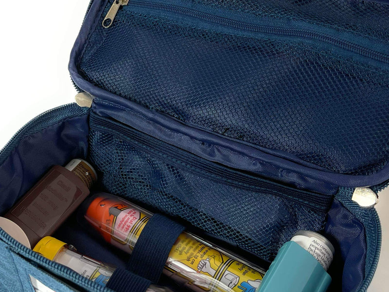 ICE Medical Blue Midi Medication Case/Bag - Allergies, Epipen Syringe, Diabetes, Inhalers, Syringes, Insulin etc - BeesActive Australia