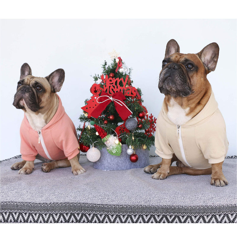 iChoue Dog Clothes Hoodie Hooded Full-Zip Sweatshirt Medium (Pack of 1) Khaki - BeesActive Australia