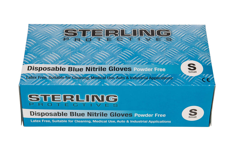 Sterling Protectives, Blue Nitrile Disposable Gloves, 100 Pack, Powder Free AQL 1.5, Premium Gloves M (Pack of 100) - BeesActive Australia