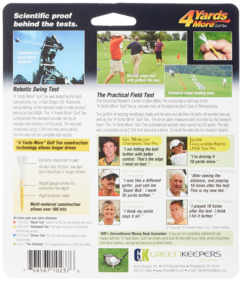 Green Keepers 4 Yards More Golf Tee , 3 1/4 Inch, Blue, 4 Count (Pack of 1) - BeesActive Australia