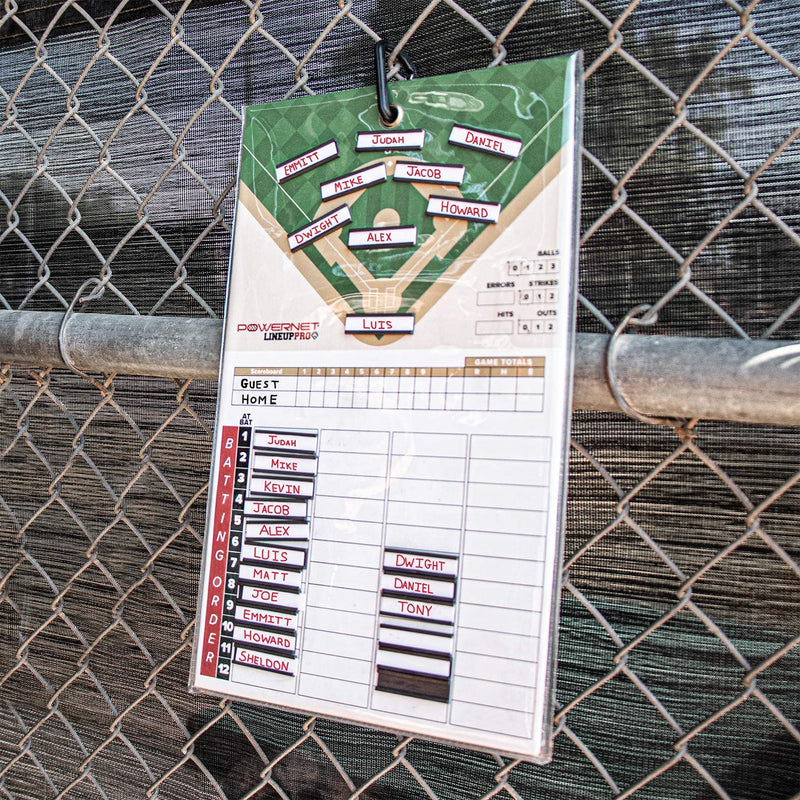 PowerNet Magnetic Baseball Softball Lineup Coaching Board | Double Sided with Fence Clip | 2 Dry Erase Markers | Weatherproof Sealed Edges | Perfect for Game Time - BeesActive Australia