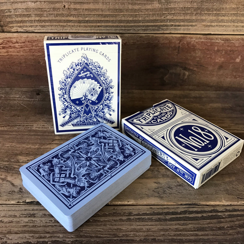 [AUSTRALIA] - A. Dougherty No.18 Triplicate Dragon Back Playing Card Restoration, Blue 