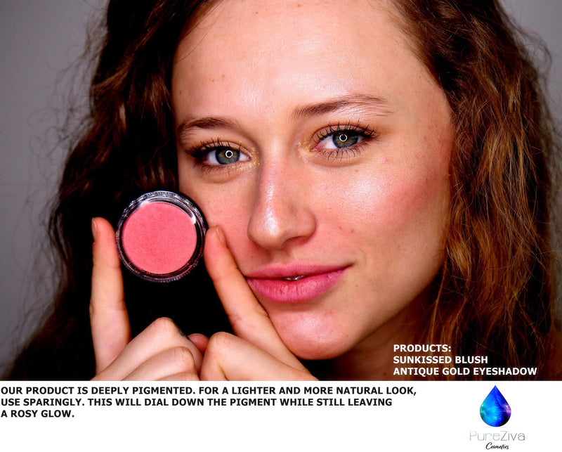 Pure Ziva Georgia Peach Orange Tangerine Summer Blush Pressed Cheek Blush Pressed Cheek Color Contour Powder, Talc & Paraben Free, 4 Grams, No Animal Testing & Cruelty Free - BeesActive Australia
