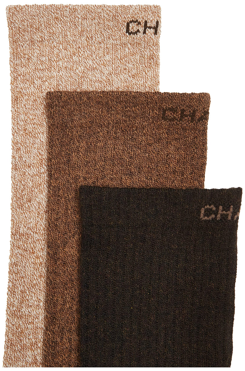Chaps Men's Assorted Solid Mock Rib Casual Crew Socks (3 Pack) 6-12 Khaki - BeesActive Australia