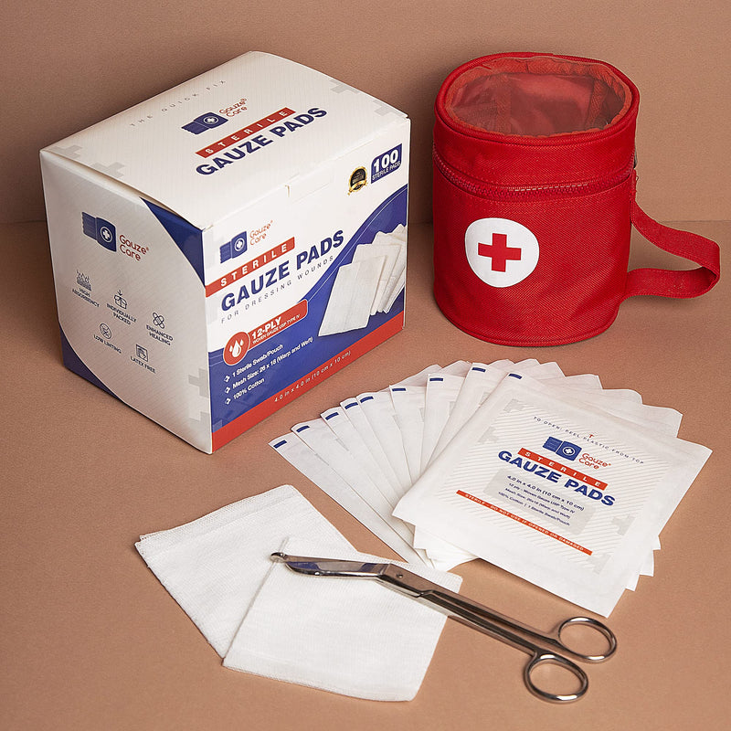 100pc Large Sterile Gauze Pads 4x4 Sterile for Wounds Bulk - 12ply Woven Gauze Sponges 4x4 Sterile - USP IV Thick Breathable Mesh 4x4 Gauze Pads Sterile for Enhanced Absorption - First Aid Medical Woven Gauze Pads 100% Cotton Woven 4"x4" 100 Count - BeesActive Australia