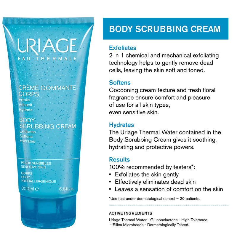 URIAGE Body Scrubbing Cream 6.8 fl.oz. | High-Tolerance Exfoliating Treatment that Effectively Eliminates Dead Skin while Softening and Hydrating | Scrub for All Skin Types, even Dry & Sensitive Ones - BeesActive Australia