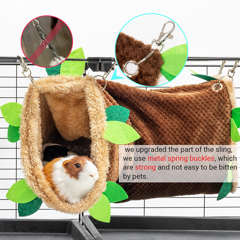 Guinea Pig Tunnel Hammock - Soft Fleece Rat Hammock Hideout for Hamster Ferret Chinchilla Hedgehog Squirrel Small Animals - Swing Pet Hammock House Habitat Cage Accessories for Playing Sleeping - BeesActive Australia