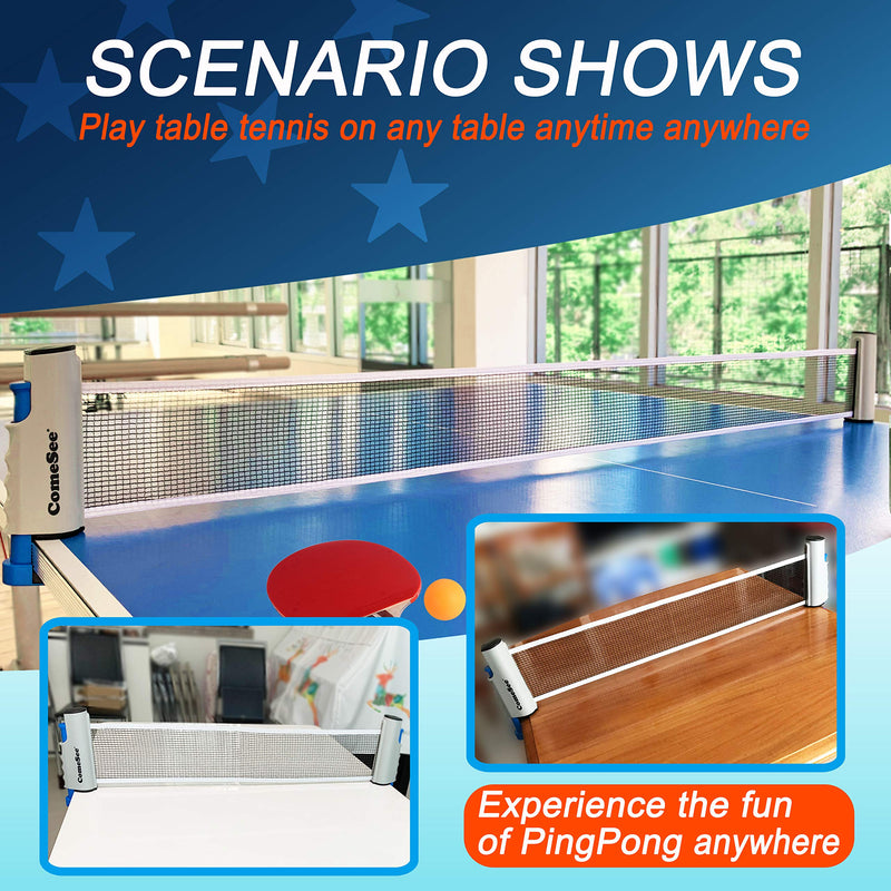 Comesee Retractable Ping Pong Net for Any Table, Table Tennis Nets and Posts Equipment for Replacement gray - BeesActive Australia