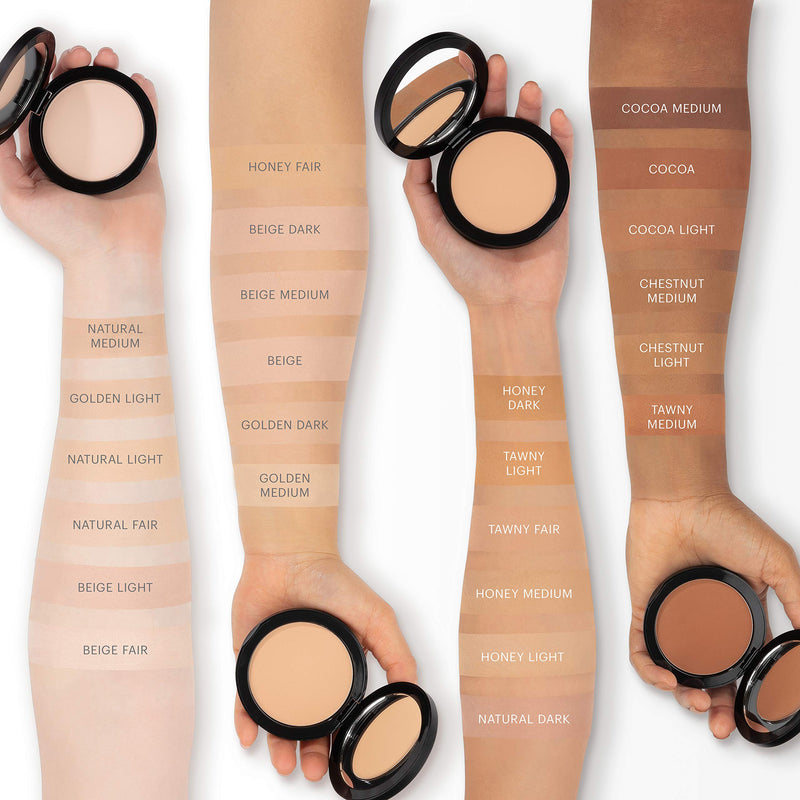 Glo Skin Beauty Pressed Base | Mineral Pressed Powder Foundation with Talc-Free & Paraben-Free Formula | Breathable & Buildable Coverage, Matte Finish Honey Medium - BeesActive Australia