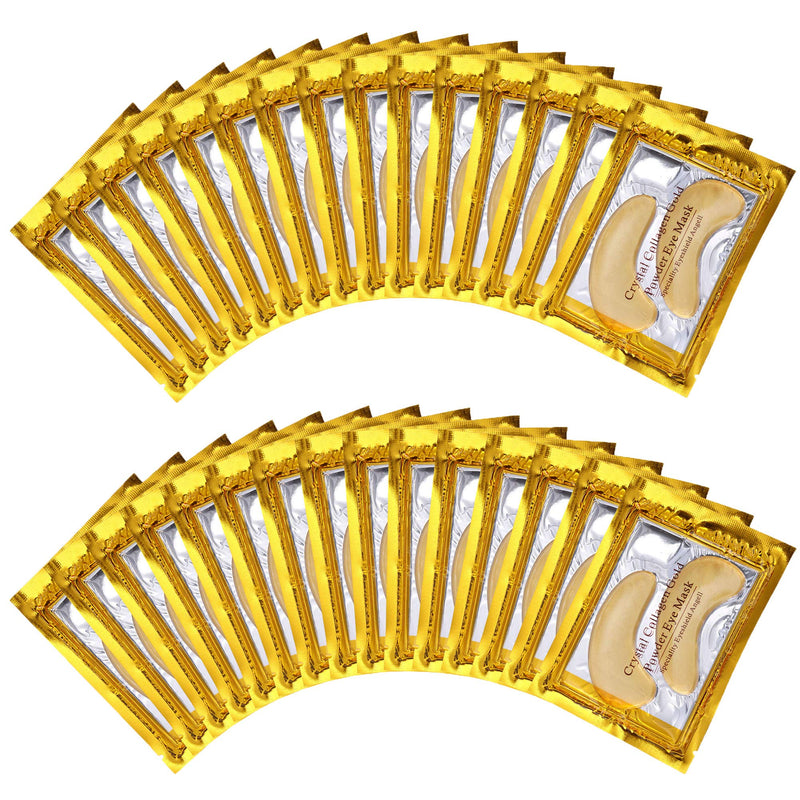 FANICEA 30 Pairs 24K Gold Collagen Under Eye Masks Crystal Eye Patches Gel Moisturizing Anti Aging Hydrating Reducing Puffiness Dark Circles and Wrinkles Eye Pads for Women and Men - BeesActive Australia