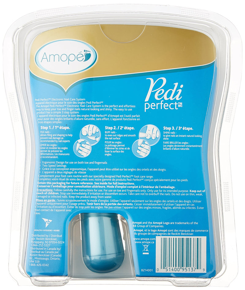 Amopé Pedi Perfect Electronic Nail File with Nail Oil Sample 1 ea Blue Plain - BeesActive Australia