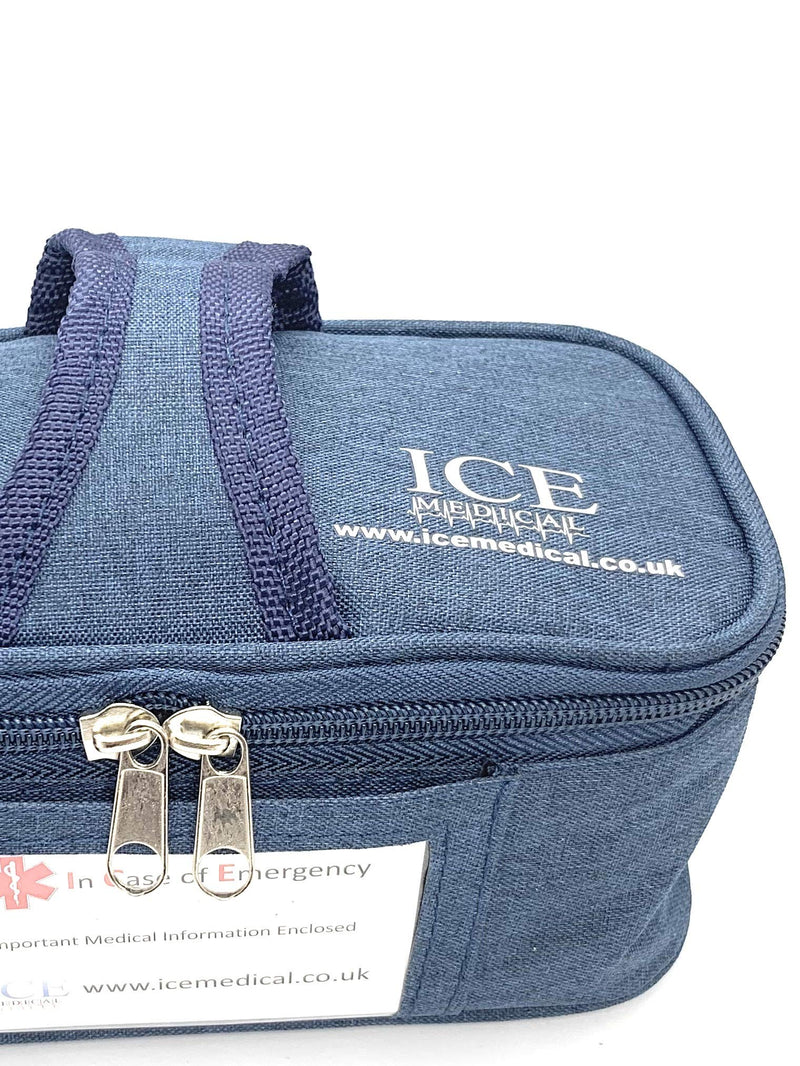 ICE Medical Blue Midi Medication Case/Bag - Allergies, Epipen Syringe, Diabetes, Inhalers, Syringes, Insulin etc - BeesActive Australia