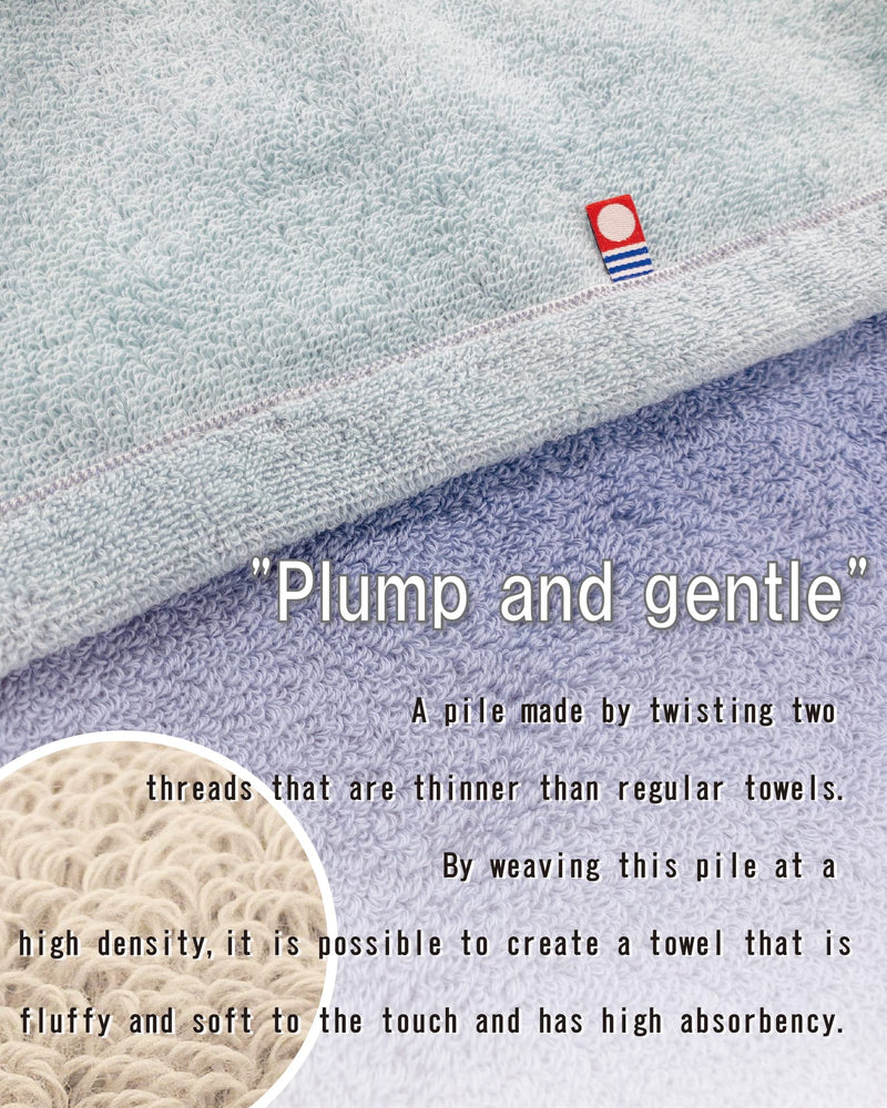 Imabari Towel Riversible Small Bath Towel Made in Japan Set of 2 Thick Absorbent Quick-Dry 100% (Small Bath Towel, Navy×Beige) - BeesActive Australia