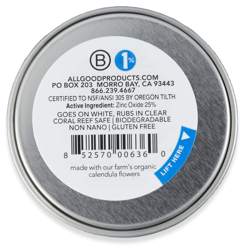 All Good Mineral Face Sunscreen Butter - UVA/UVB Broad Spectrum SPF 50+ Water Resistant, Coral Reef Friendly, Organic Ingredients - Zinc, Beeswax, Vitamin E, Coconut Oil (1 oz)(2-Pack) 1 Fl Oz (Pack of 2) - BeesActive Australia