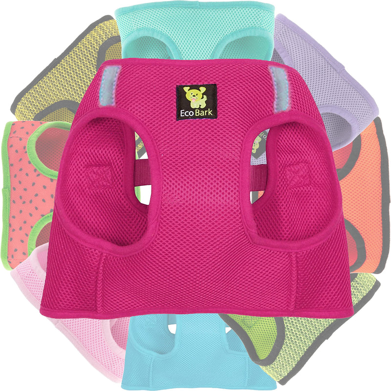 EcoBark Step in Dog Harness Reflective Soft Ultra Padded Mesh Dog Harnesses for XXS, XS, Small, and Medium Dogs Eco-Friendly Comfort Secure Halter No Pull Adjustable Pet Vest XXS- 4 to 5 lbs- Chest Up to 11 in (Pack of 1) Pink - BeesActive Australia