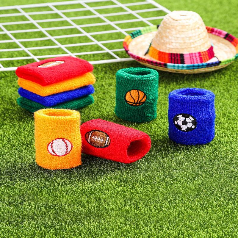 Gejoy 16 Pieces Sports Wristbands Wrist Sweatbands Children Sweat Bands for Kids Soccer Baseball Football Basketball Sports - BeesActive Australia