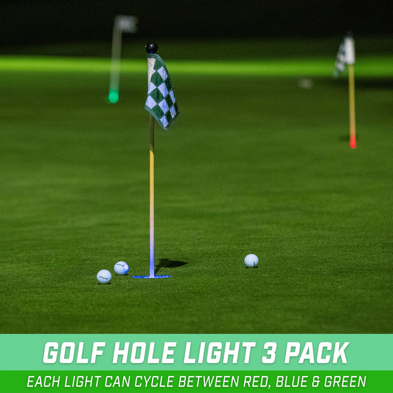 GoSports Light Up Golf Hole Lights 3 Pack - Great for Low Light Golf Play, Putting Practice, Chipping Practice and More, Multi color - BeesActive Australia