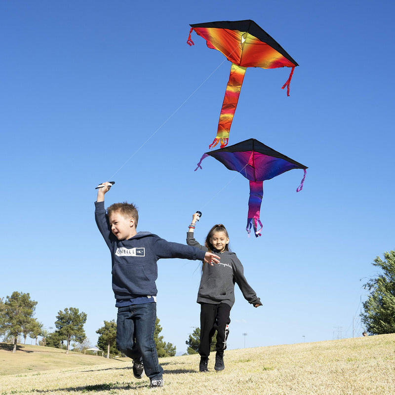 JOYIN 3 Packs Delta Rainbow Kite Warm and Cold Color Easy to Fly Huge Kites for Kids and Adults with 262.5 ft Kite String, Large Delta Beach Kite for Outdoor Games and Activities - BeesActive Australia