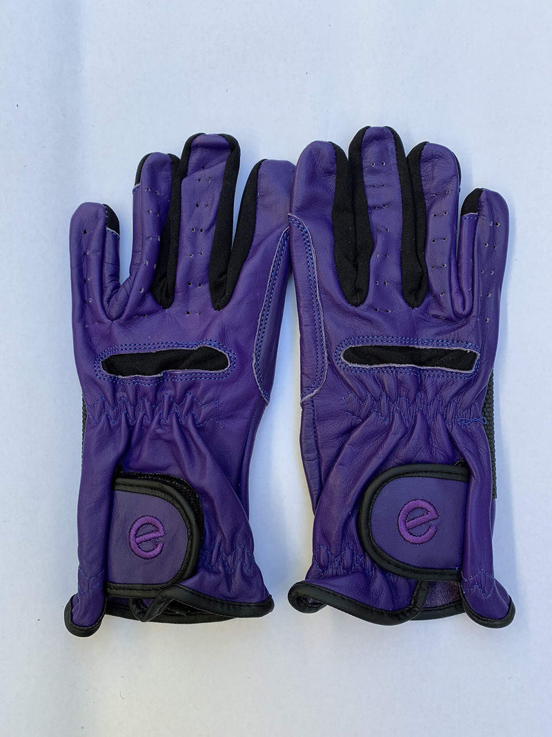 eGlove eQUEST GripPro Leather Touchscreen Horse Riding Gloves Purple Medium - BeesActive Australia
