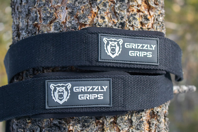 Grizzly Grips - Lifting Straps for Weightlifting, Bodybuilding, Powerlifting, Strength Training, and Deadlifts - Premium Neoprene Padded Cotton Straps - BeesActive Australia