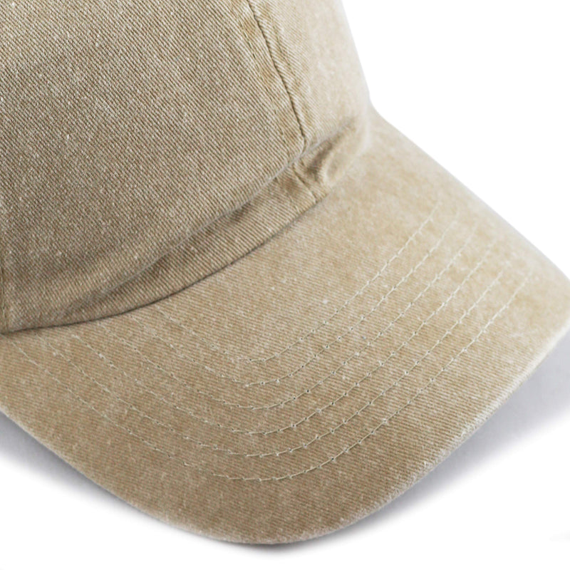 The Hat Depot 100% Cotton Pigment Dyed Low Profile Dad Hat Six Panel Cap 1. Tan - BeesActive Australia