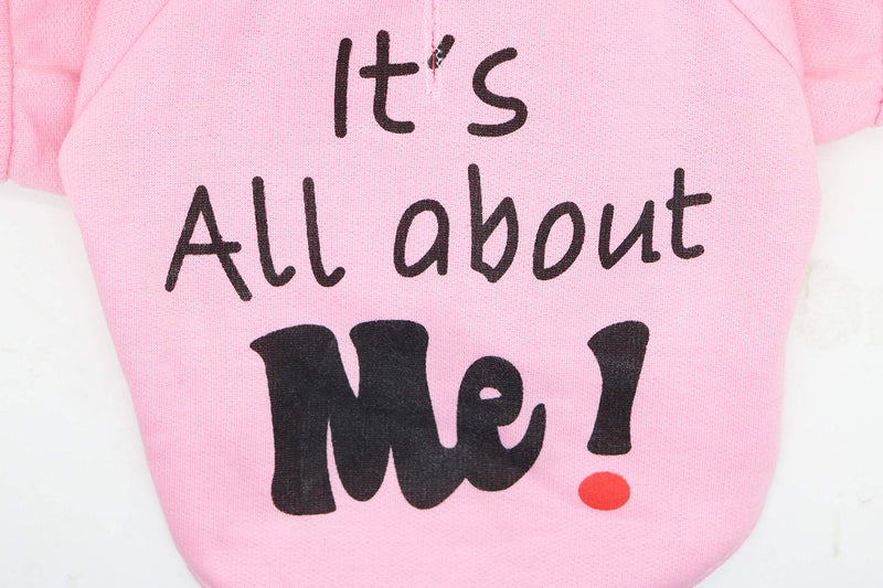 Dog Fleece Hoodies Pet It's All About Me Sweatshirt for Small Dogs Pink - BeesActive Australia