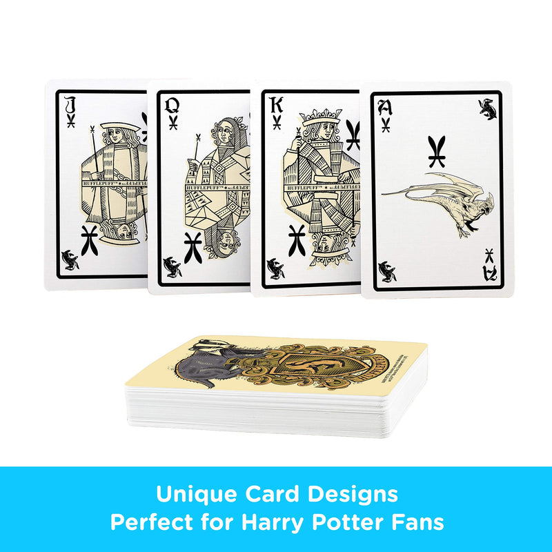 [AUSTRALIA] - AQUARIUS Harry Potter Playing Cards - Hufflepuff Themed Deck of Cards for Your Favorite Card Games - Officially Licensed Harry Potter Merchandise & Collectibles - Poker Size with Linen Finish 