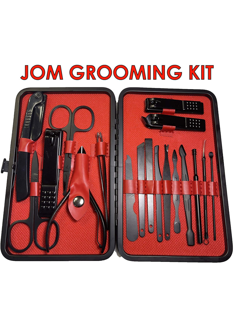 JOM Manicure Set Grooming Kit, Pedicure Kit Nail Clipper Set-Professional Grooming Kit Stainless Steel Nail Cutter File Scissors and Fingernails clipper with Nail Care Tools plus leather Travel Case - BeesActive Australia