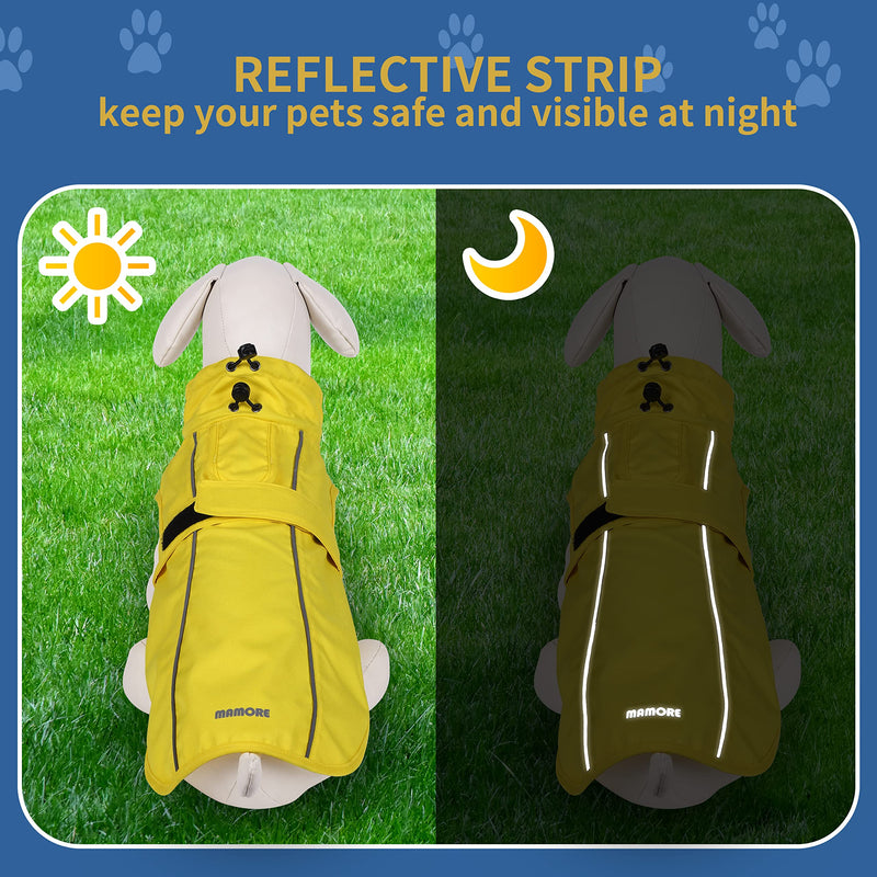 Waterproof Dog Raincoat with Reflective Strip, Adjustable Breathable Rain Coat Jacket with Leash Hole for Pets Small Blue - BeesActive Australia