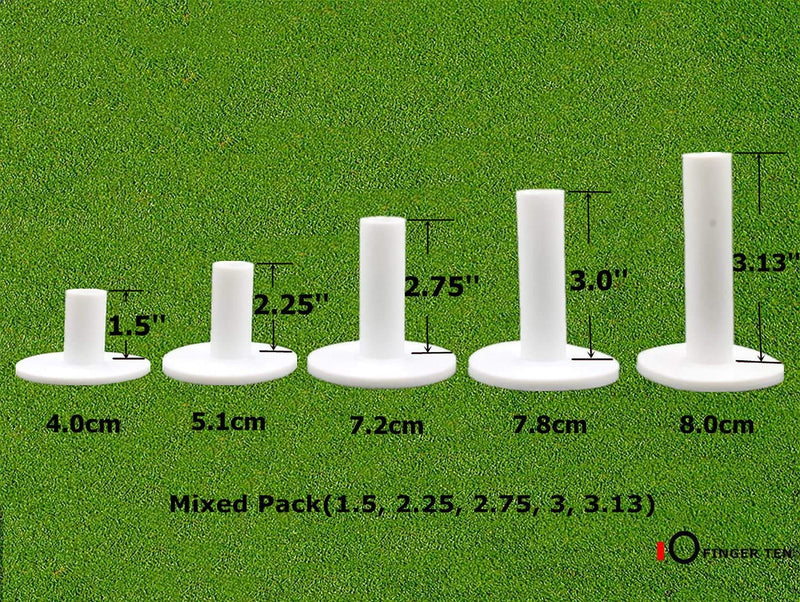 FINGER TEN Golf Rubber Tees Driving Range Value 5 Pack, Mixed Size or 5 Same Size for Practice Mat 5 Pack All 1.5'' - BeesActive Australia