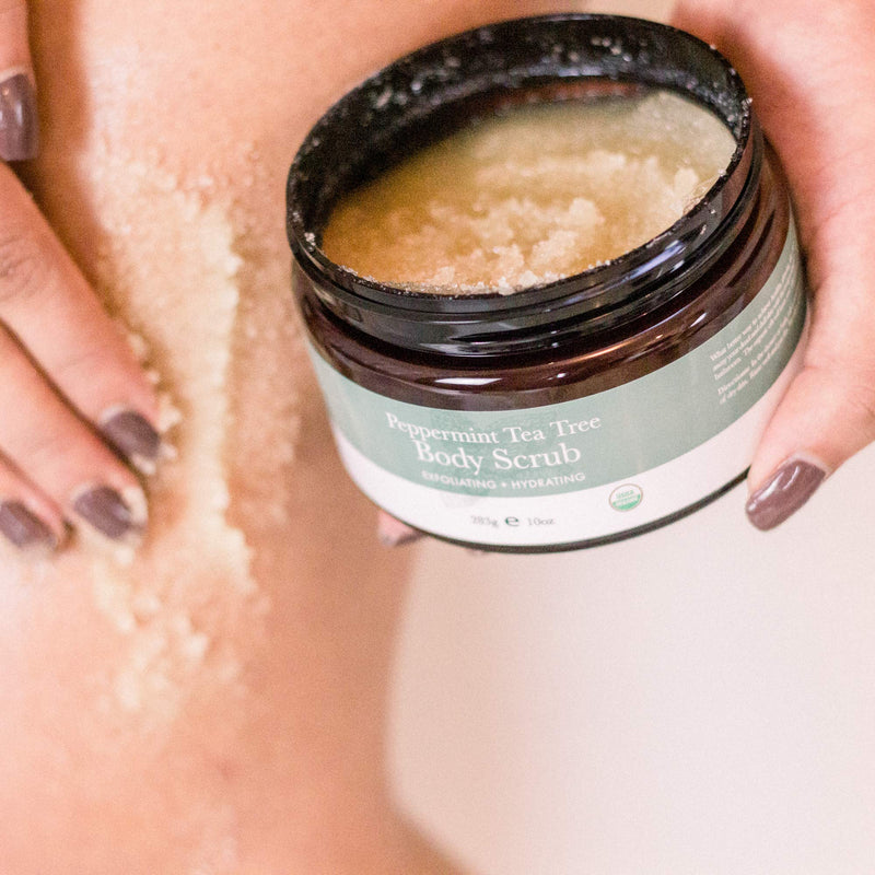 Organic Body Scrub - Peppermint Tea Tree Sugar Scrub Hydrating Exfoliating Body Scrub for Women & Men, Body Exfoliator for Shower and Bath… - BeesActive Australia