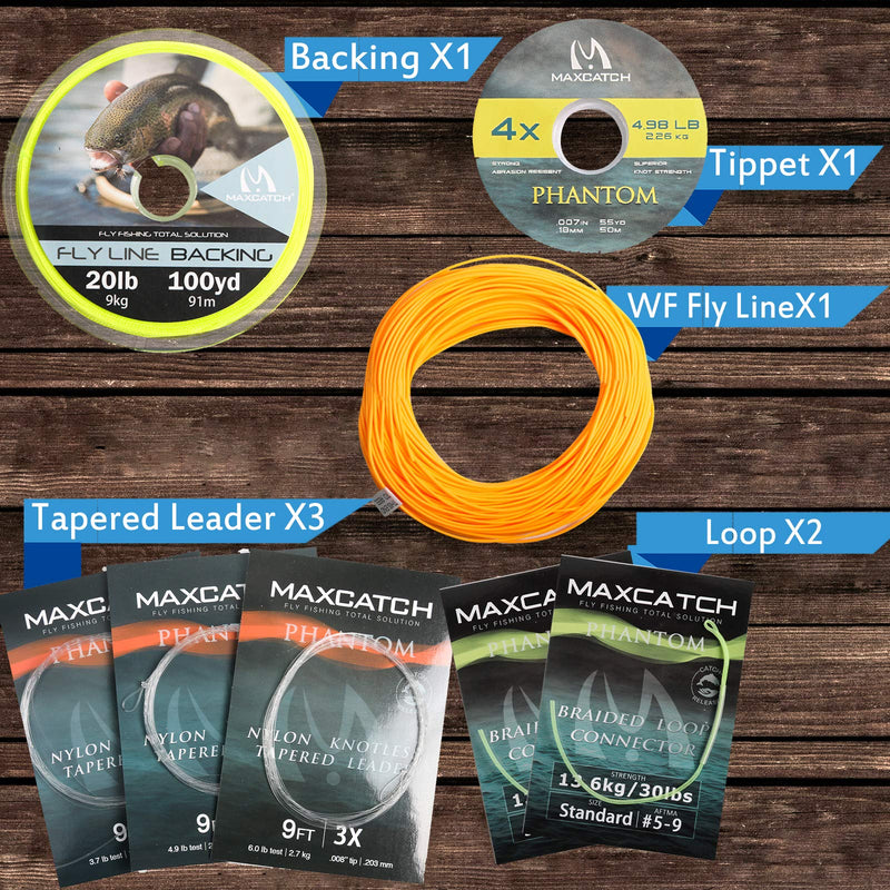 Maxcatch ECO Pre-Loaded Fly Fishing Reel Silver 3/4wt & Fly Line Combo WF3F Orange - BeesActive Australia